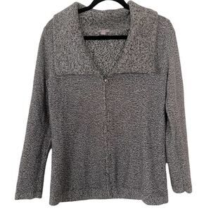 J.Jill Women's Full Zip Heavy Collar Sweater